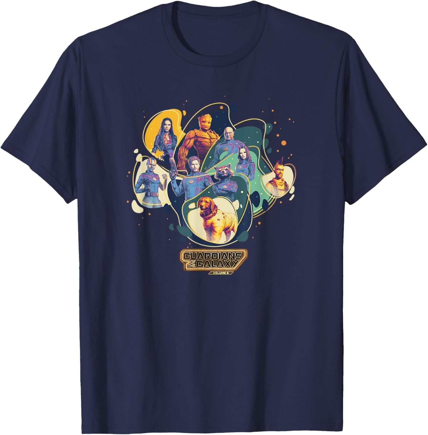 Marvel Guardians of the Galaxy Vol. 3 Cosmic Group Shot T-Shirt - T-Shirt | Navy