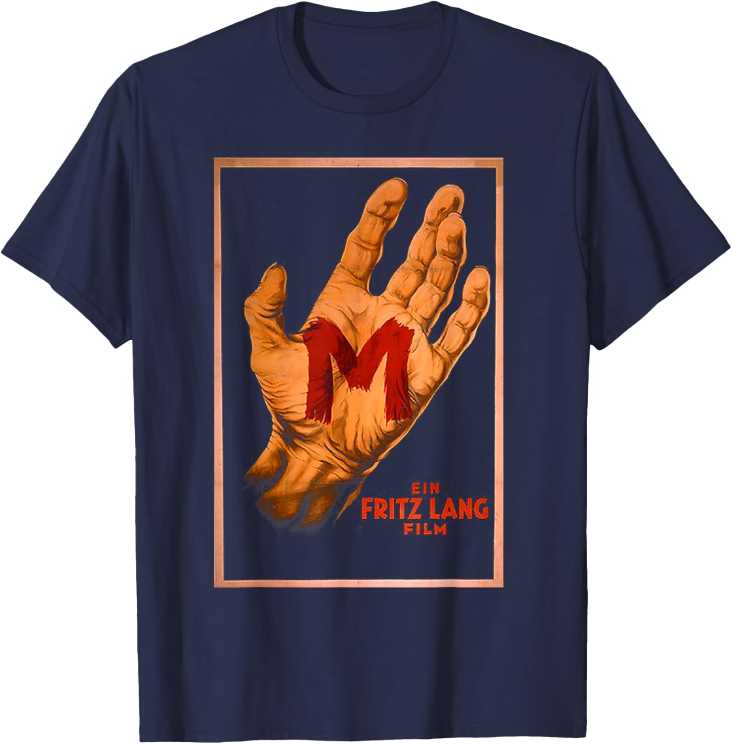 M - Silent Film Classic Mystery Thriller German Poster T-Shirt - T-Shirt | Navy