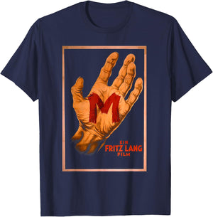 M - Silent Film Classic Mystery Thriller German Poster T-Shirt - T-Shirt | Navy