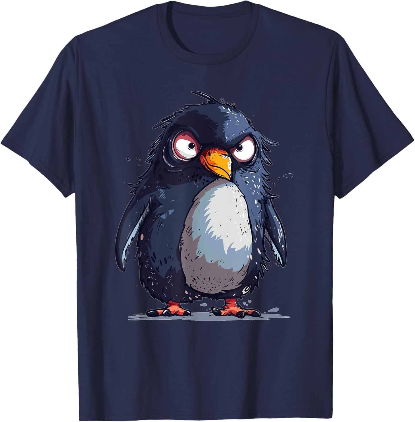 Grumpy Penguin T-Shirt - T-Shirt | Navy