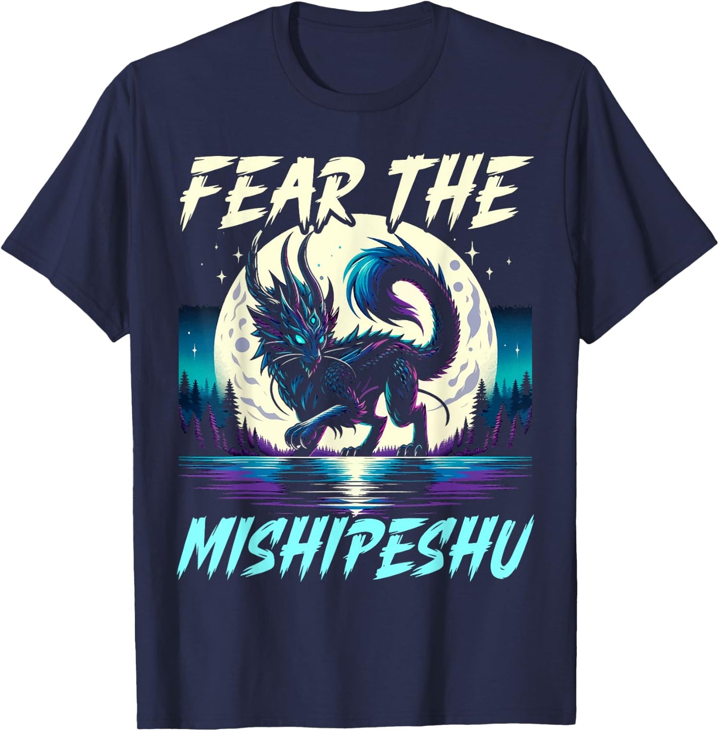Mishipeshu Mythical Creature Cryptozoology Cryptid T-Shirt - T-Shirt | Navy