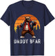 Daddy Bear Papa Bear Best Idea Fathers Day Retro Cozy Humor T-Shirt - T-Shirt | Navy