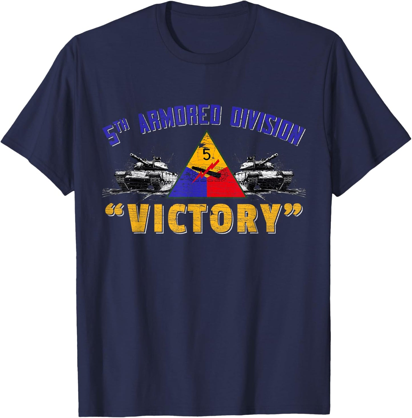Veteran 5th Armored Division Victory Vintage Gifts T-Shirt - T-Shirt | Navy