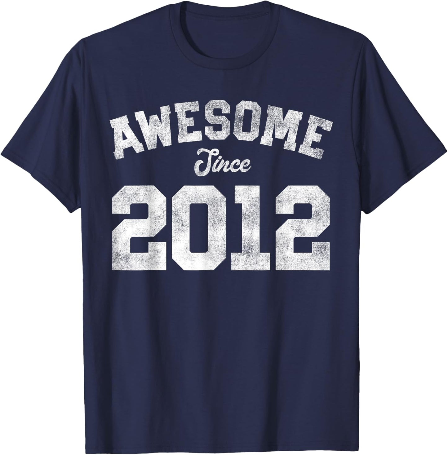 Awesome Since 2012 14th Birthday 14 Years Old - Retro T-Shirt - T-Shirt | Navy