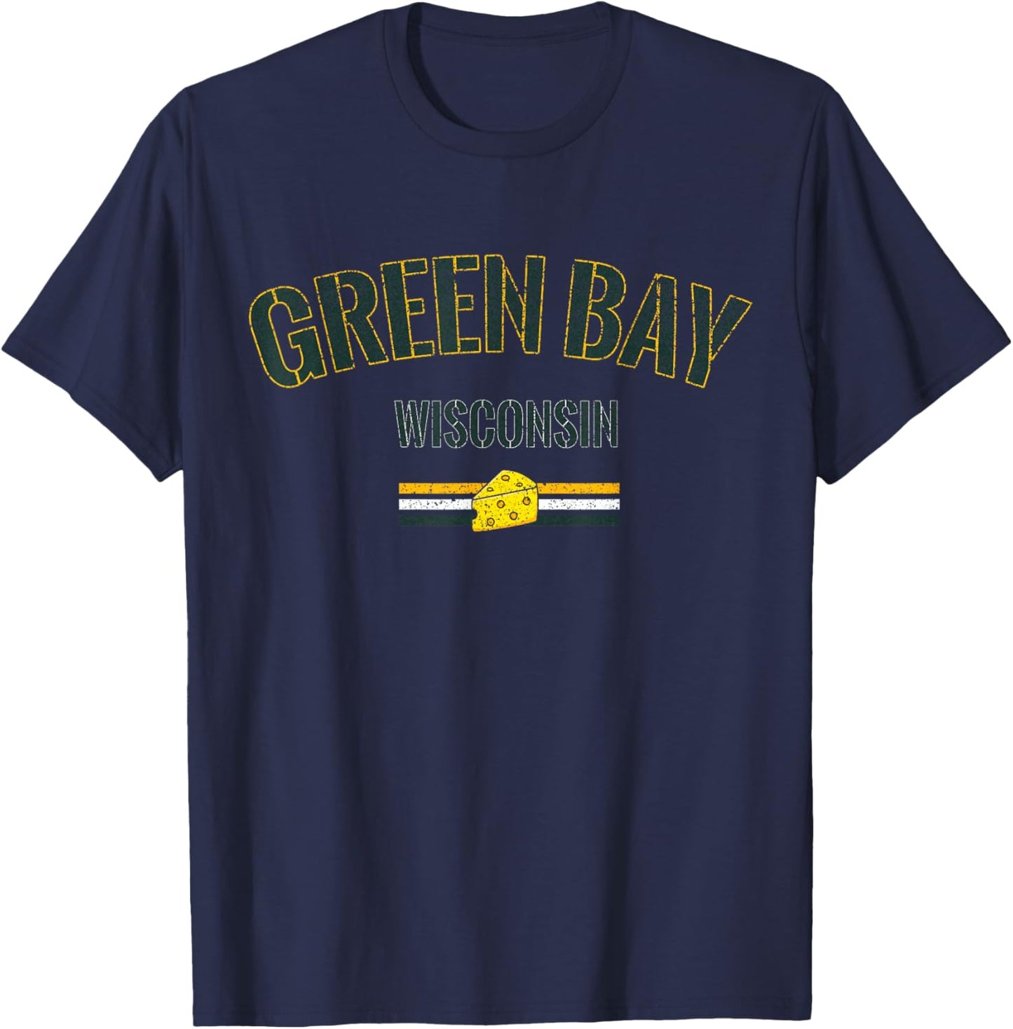 Vintage Green Bay Wisconsin Cheese Pride T-Shirt - T-Shirt | Navy