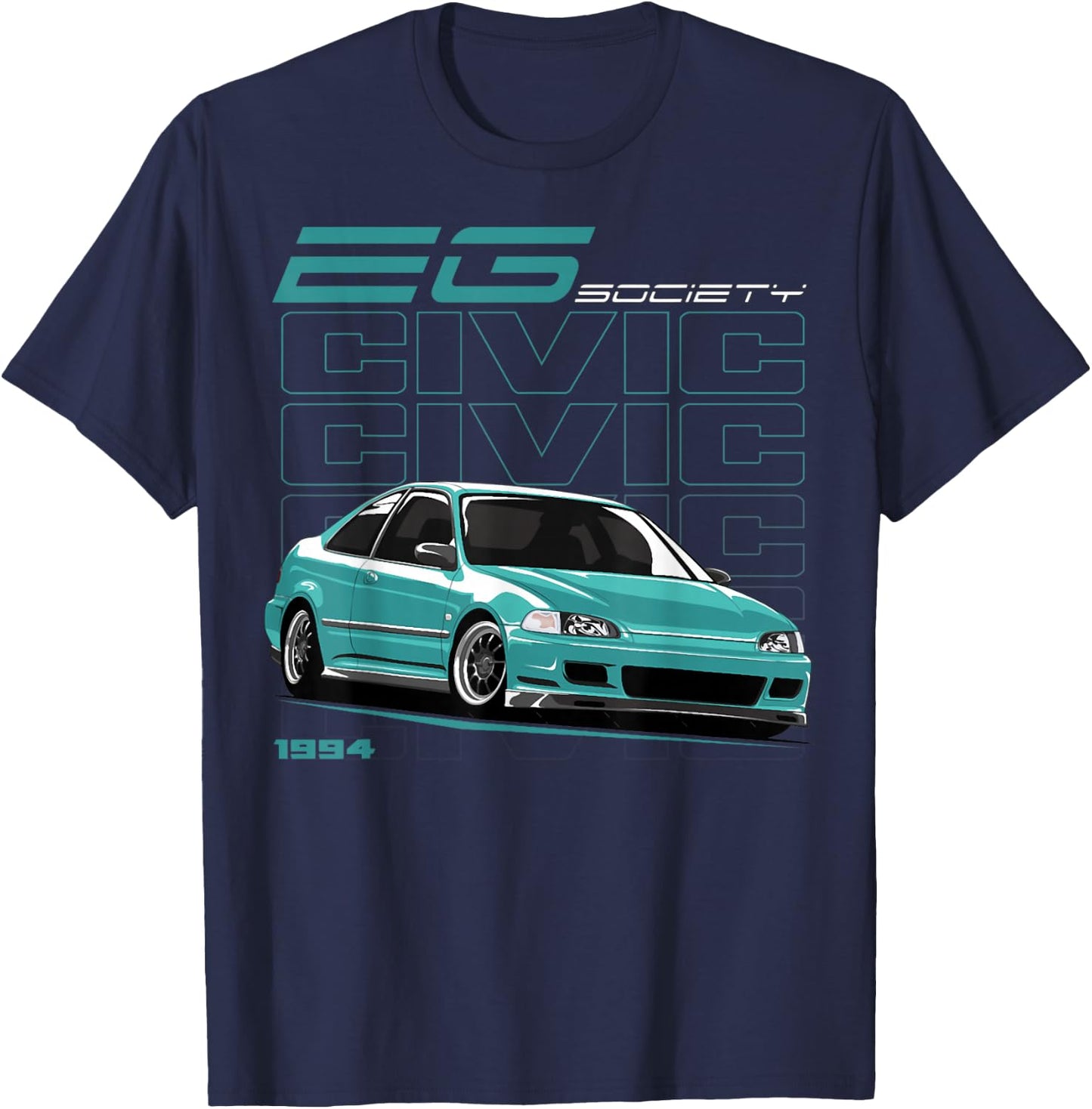 Civic Eg Car T-Shirt - T-Shirt | Navy