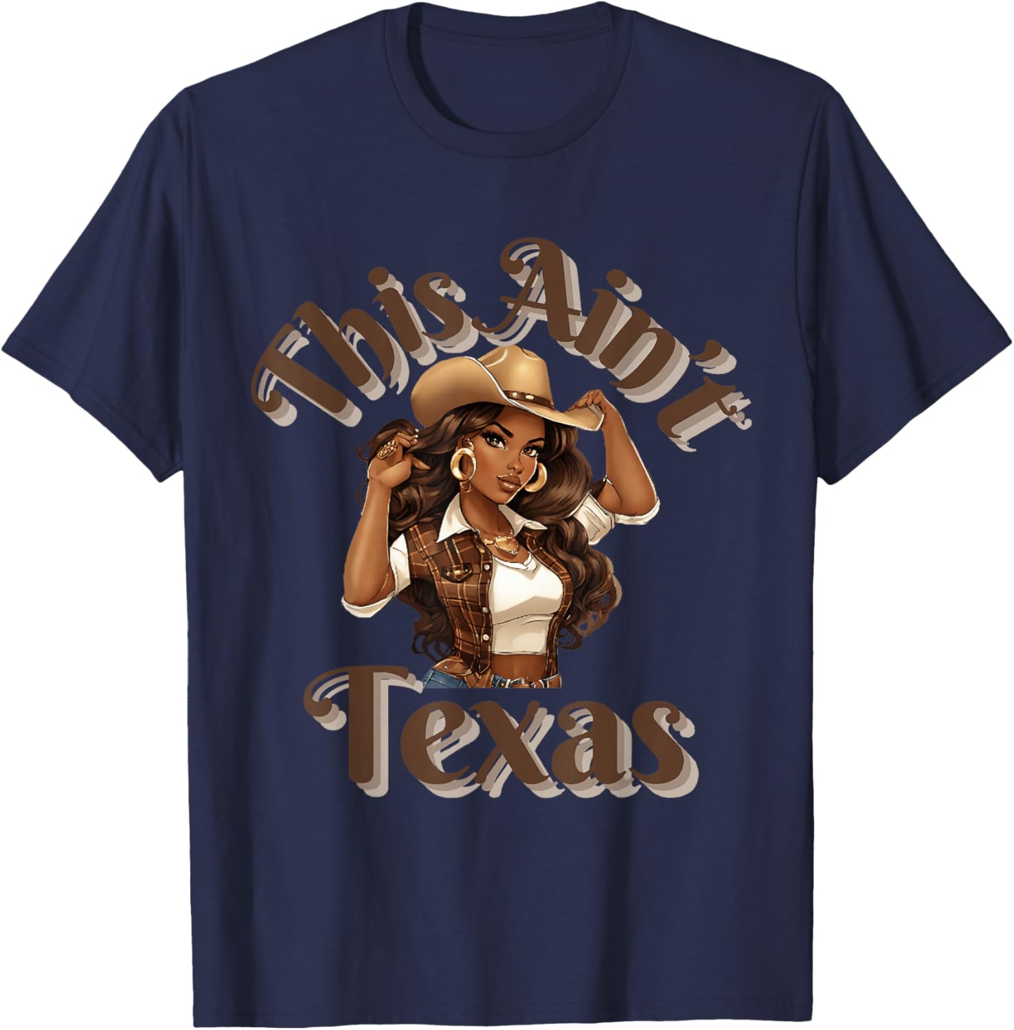 This Ain't Texas African American Cowgirl Western T-Shirt - T-Shirt | Navy