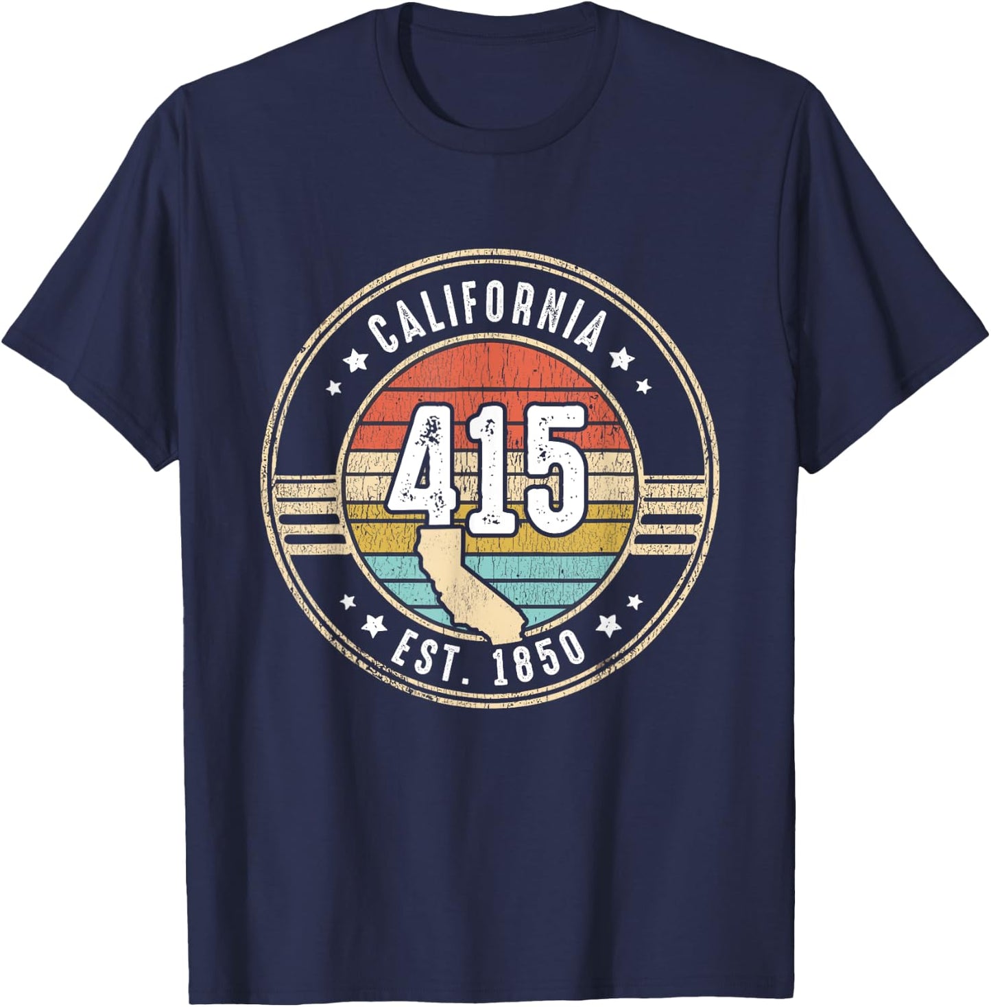 California Area Code 415 Home State Pride Souvenir T-Shirt - T-Shirt | Navy
