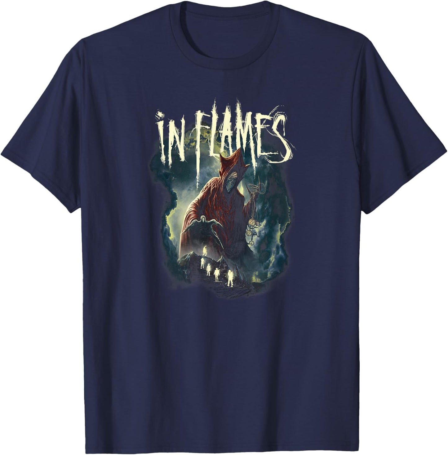 In Flames Foregone Cover , Small, Black T-Shirt - T-Shirt | Navy