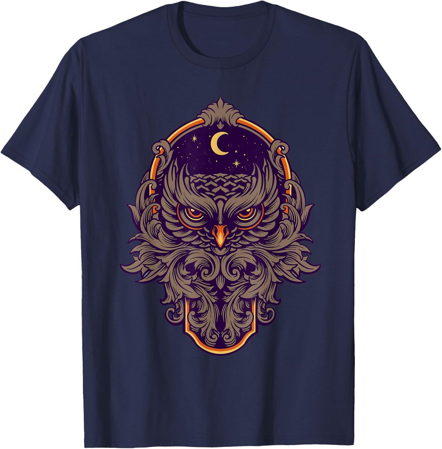 Warrior Owl Frame Ornaments T-Shirt - T-Shirt | Navy