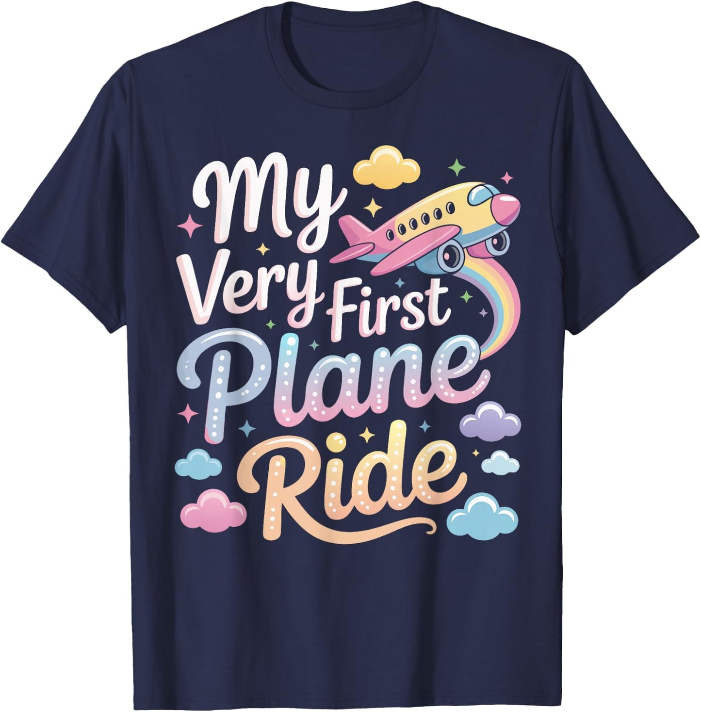 My Very First Plane Ride | First Time Flying T-Shirt - T-Shirt | Navy