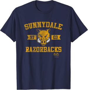 Buffy The Vampire Slayer Sunnydale Razorbacks Collegiate T-Shirt - T-Shirt | Navy