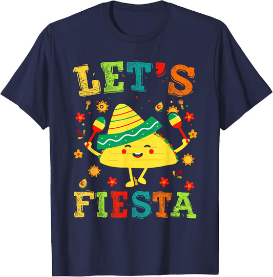 Let's Fiesta Taco Cinco De Mayo Boys Men Kids Mexican Party T-Shirt - T-Shirt | Navy