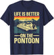 Funny Pontoon Boat Art Women Boating Pontoon Captain T-Shirt - T-Shirt | Navy