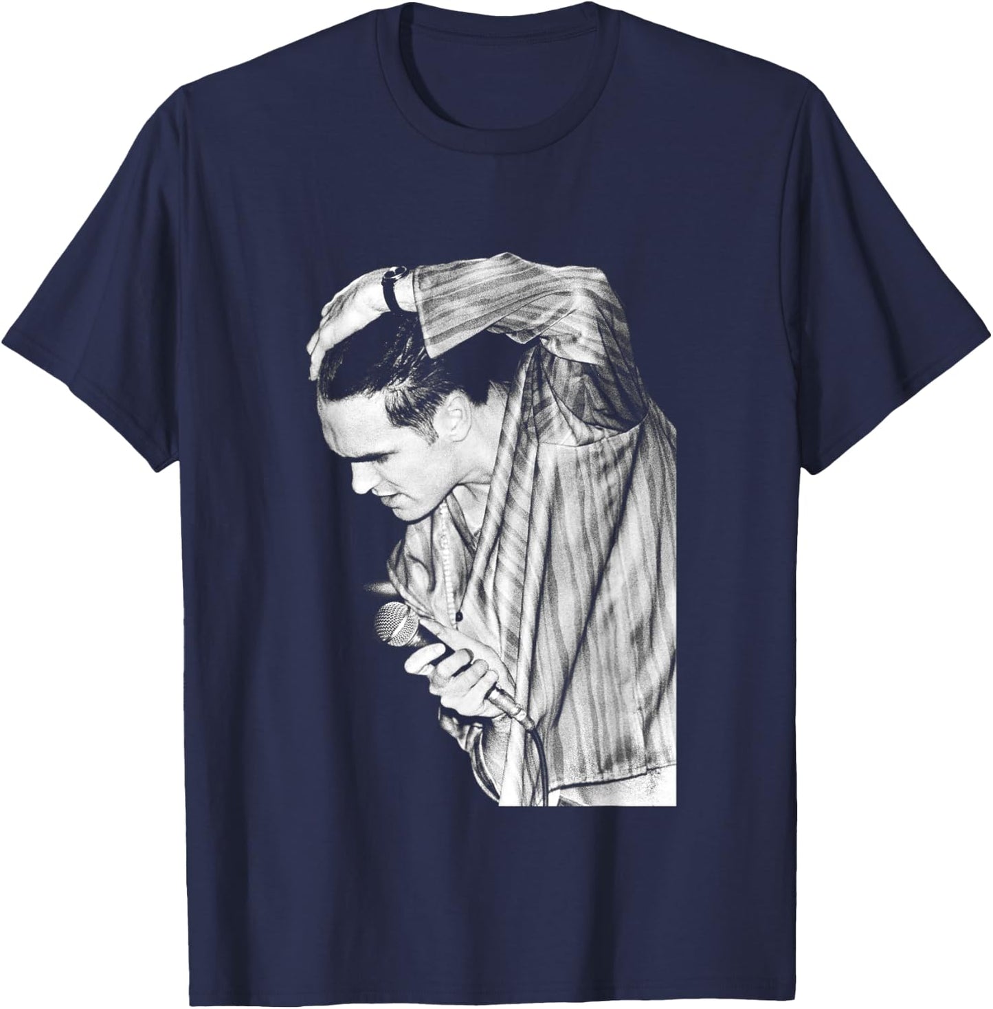 The Smiths Morrissey On Stage 1984 By Stephen Wright T-Shirt - T-Shirt | Navy
