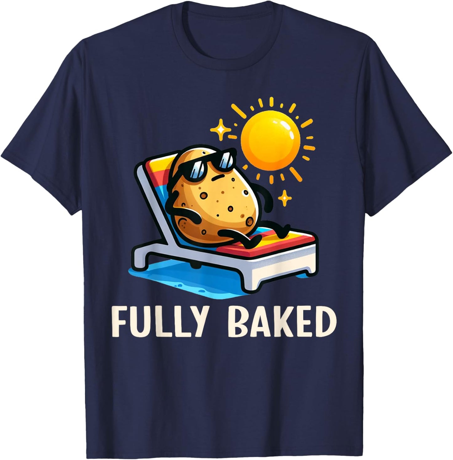 Funny Fully Baked Potato Graphic For Kids T-Shirt - T-Shirt | Navy