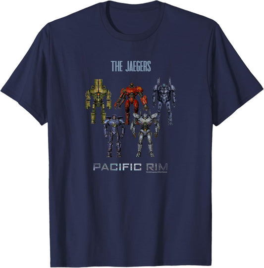 Legendary Pacific Rim Jaeger Robots - Officially Licensed , Small, Black T-Shirt - T-Shirt | Navy
