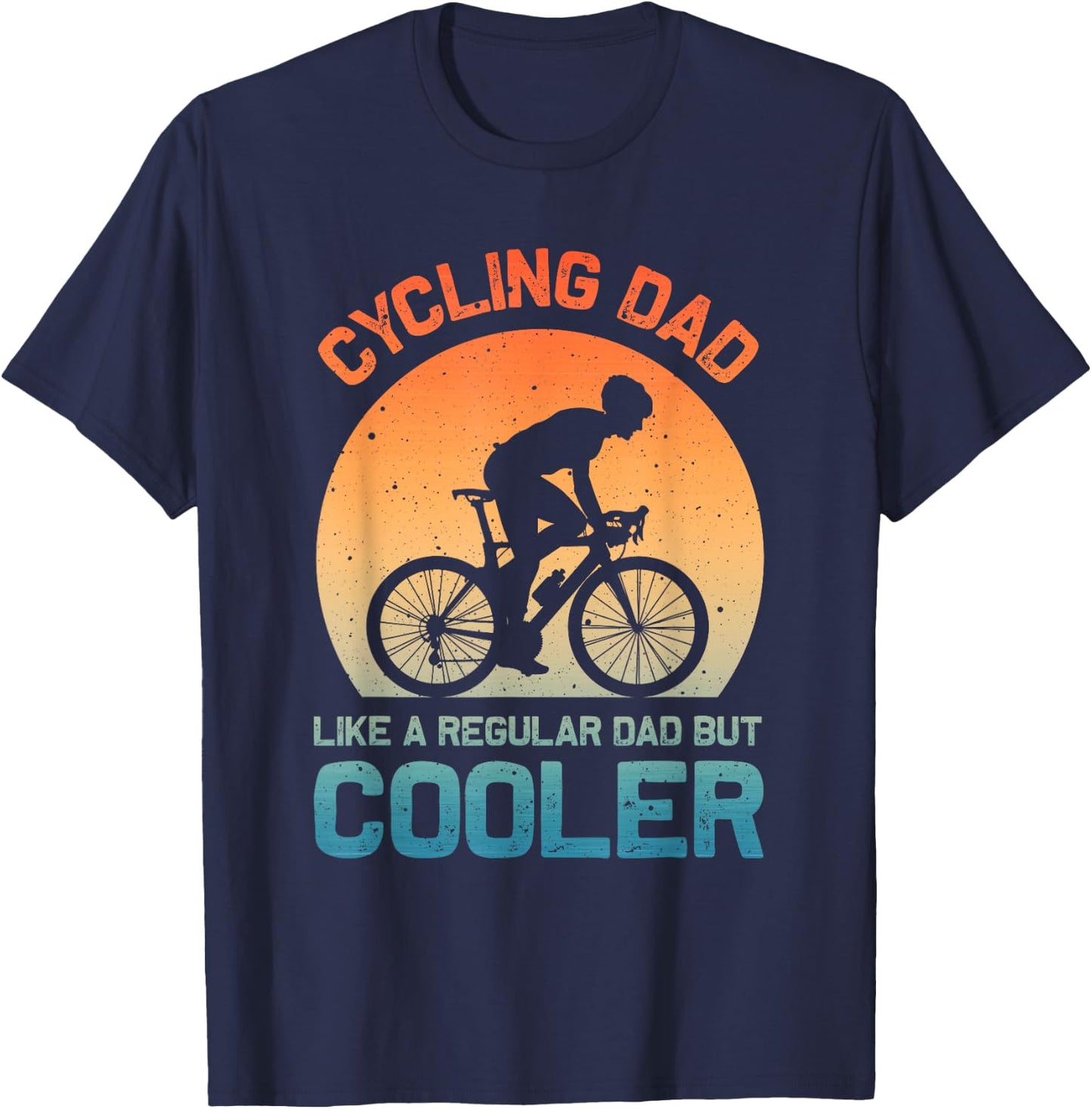 Cycling Dad Art Father Biking Cyclist Road Cycling T-Shirt - T-Shirt | Navy