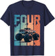 Monster Truck 4th Birthday T-Shirt - T-Shirt | Navy