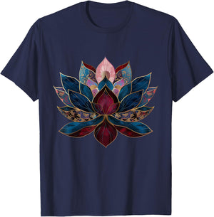 Lotus Flower Vintage Japanese Zen Buddhist Buddhism Yoga T-Shirt - T-Shirt | Navy