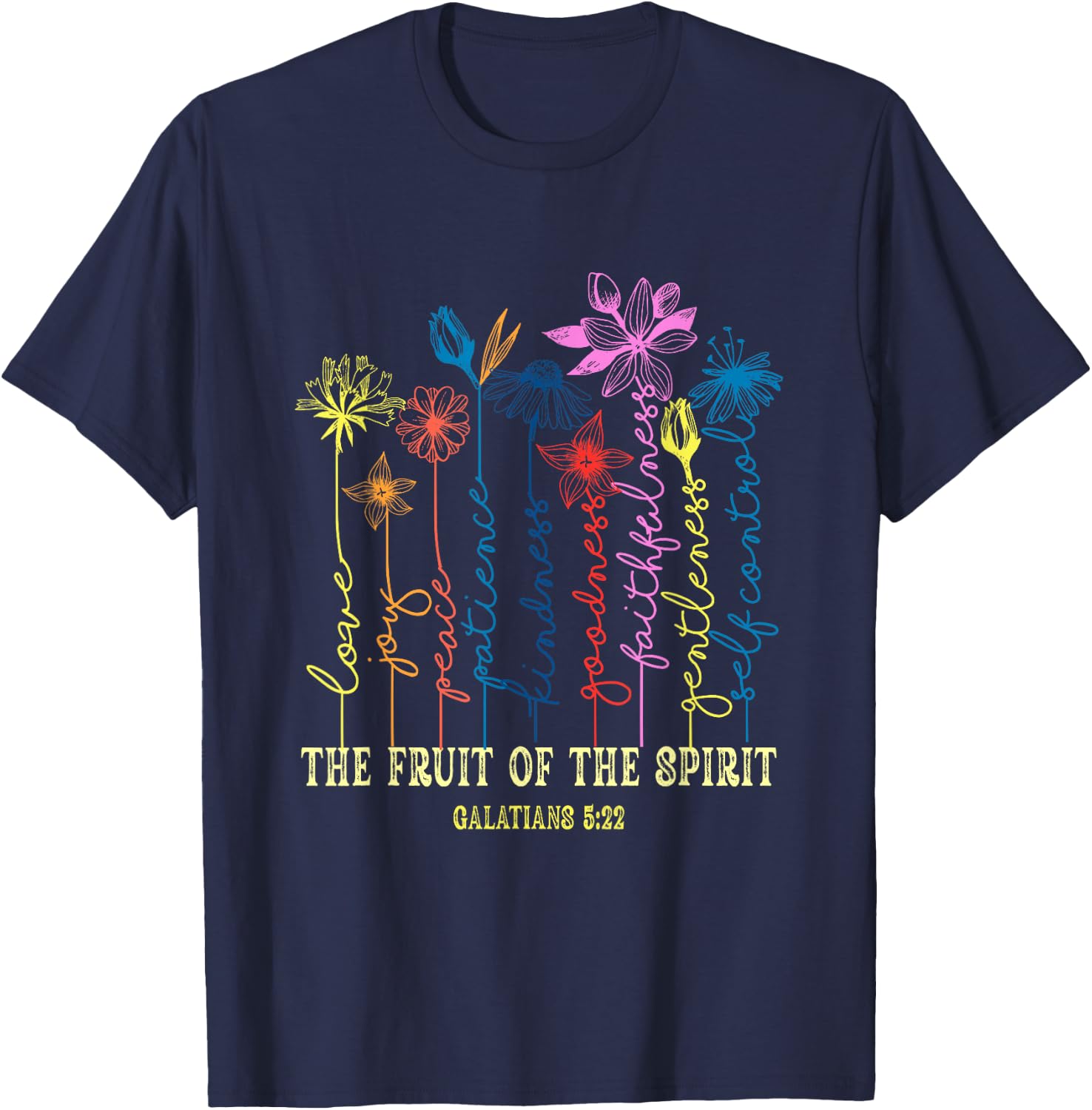 The Fruit Of The Spirit Bible Verse Christian T-Shirt - T-Shirt | Navy