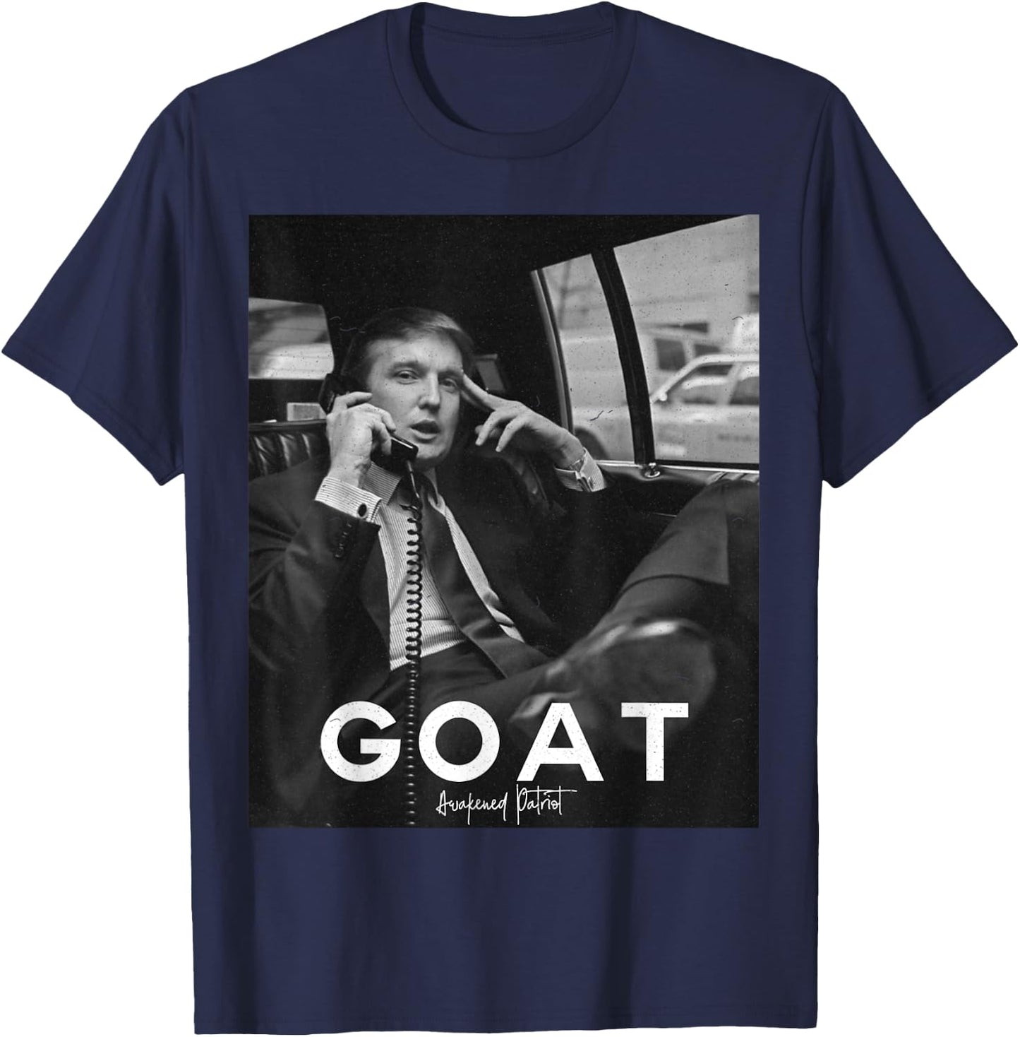 Trump GOAT Republican Conservative Gift Trump 2024 T-Shirt - T-Shirt | Navy
