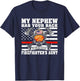 My Nephew Has Your Back Proud Firefighter's Aunt Auntie Gift T-Shirt - T-Shirt | Navy