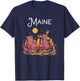 Maine Shirt Funny Canoe Moose Elk Bear Lake Canoeing T-Shirt - T-Shirt | Navy