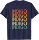 Retro Individual First Name Indigo T-Shirt - T-Shirt | Navy