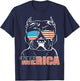 Patriotic Dog Pitbull Bully USA T Shirt American Flag Kids Men T-Shirt - T-Shirt | Navy