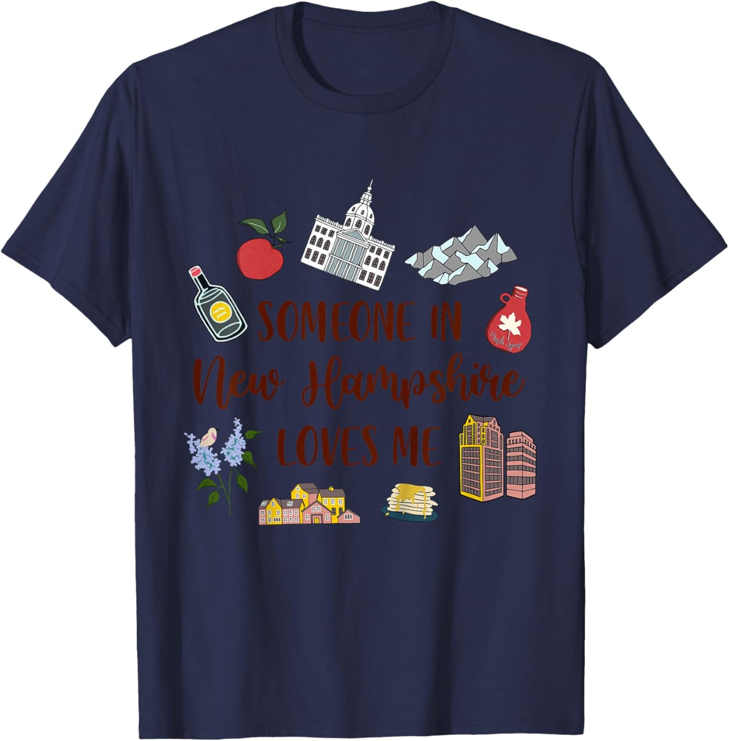 Kids New Hampshire Baby Travel Someone In New Hampshire Loves Me T-Shirt - T-Shirt | Navy