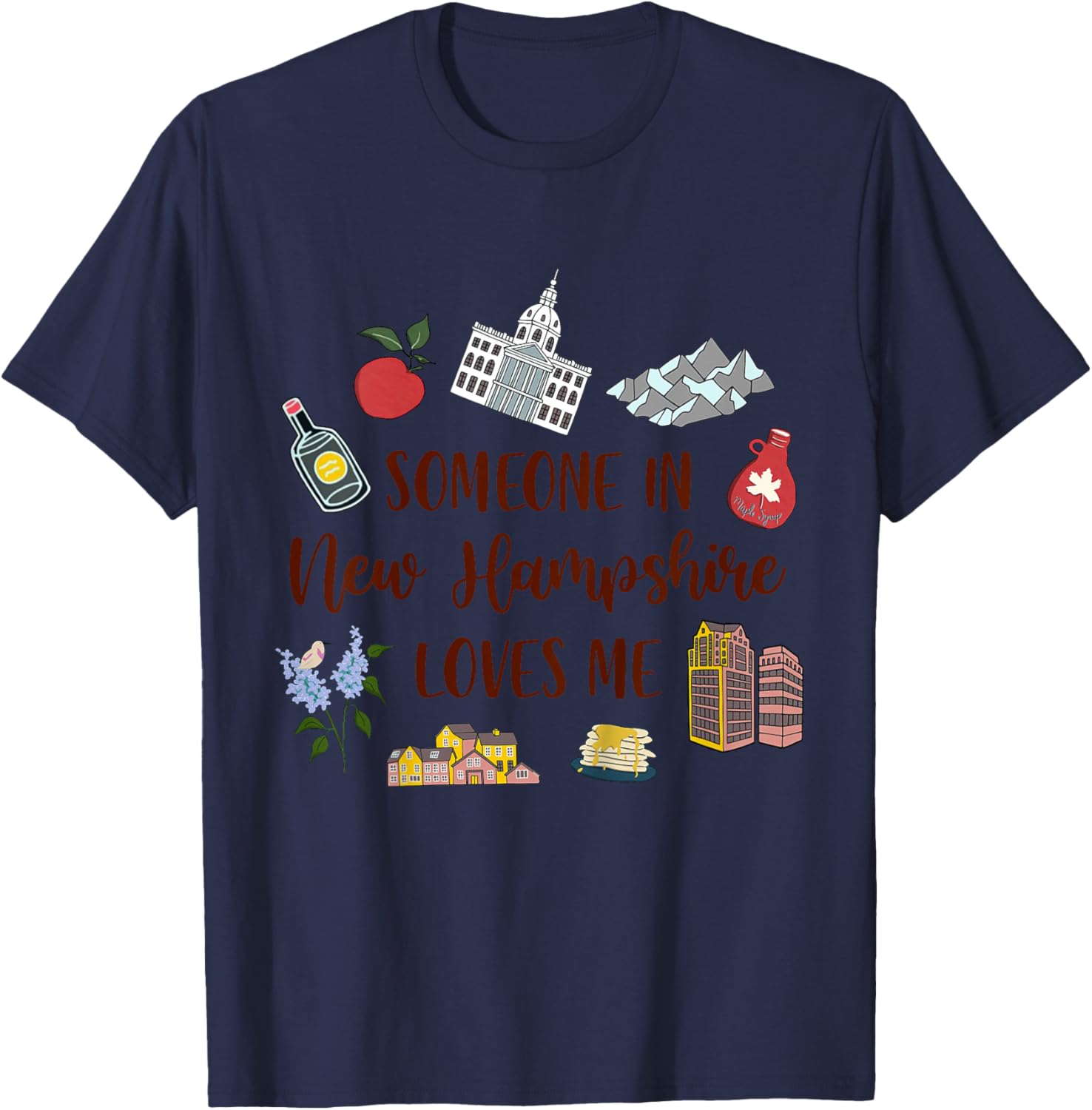 Kids New Hampshire Baby Travel Someone In New Hampshire Loves Me T-Shirt - T-Shirt | Navy