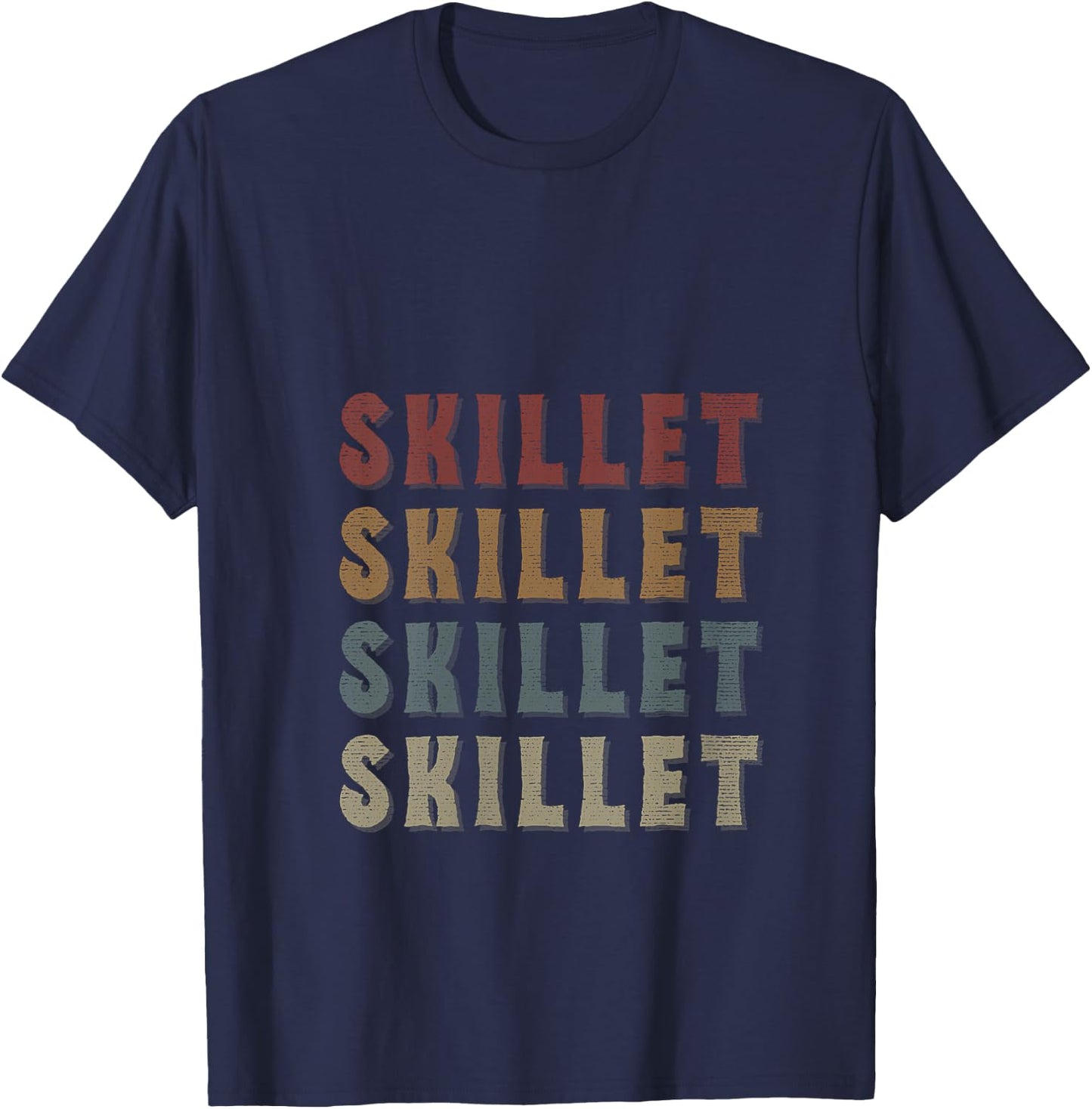 Women's Vintage Cool Skillet Name Funny Love Heart Skillet V-Neck T-Shirt - T-Shirt | Navy