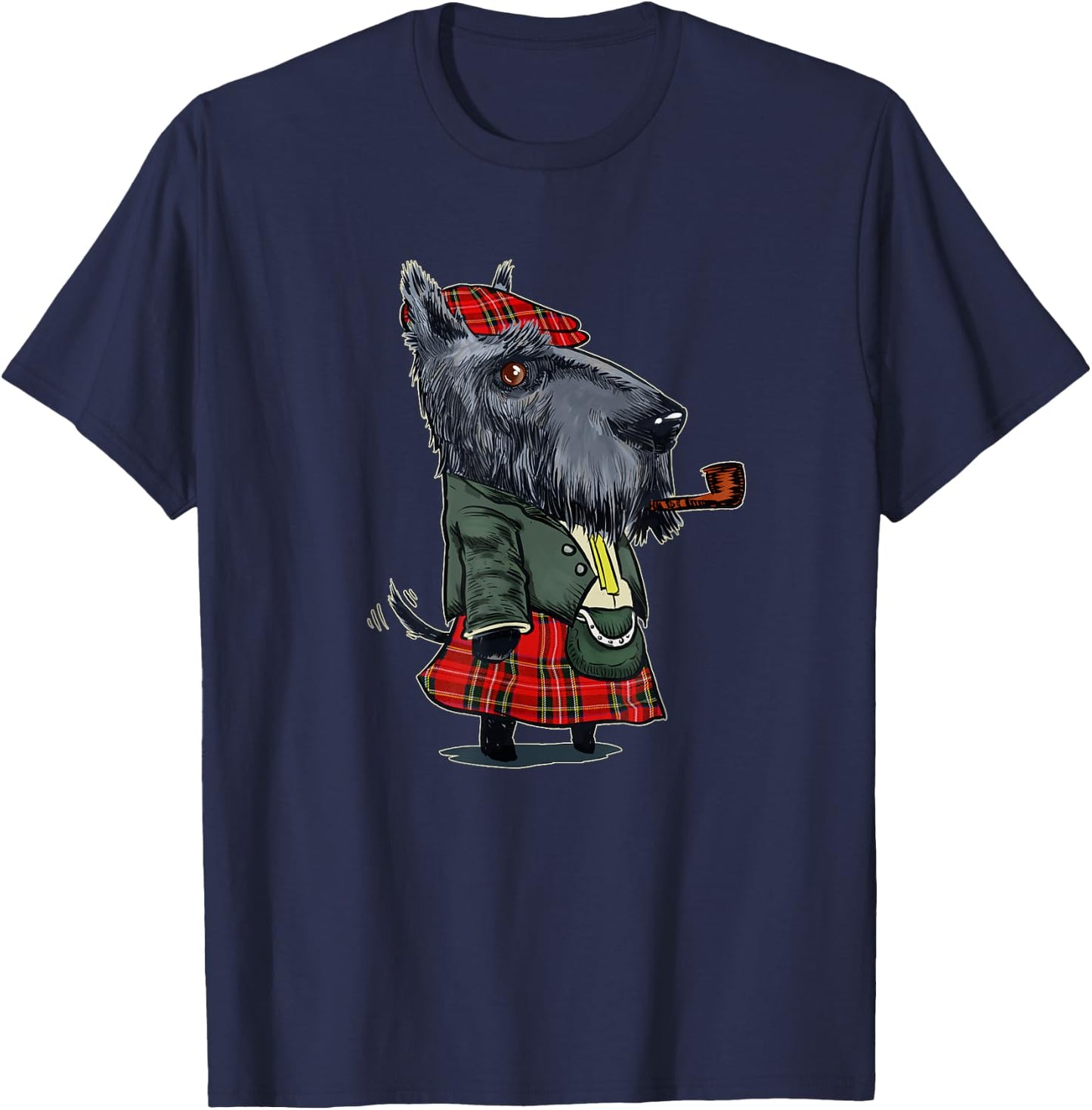 Funny Scottish Terrier Scotland Kilt Gift T-Shirt - T-Shirt | Navy