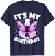8th Birthday Shirt for Girls Butterfly 8 Year Old Birthday T-Shirt - T-Shirt | Navy