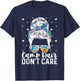 Camp Hair Don't Care Camper Camping Messy Bun Hair T-Shirt - T-Shirt | Navy