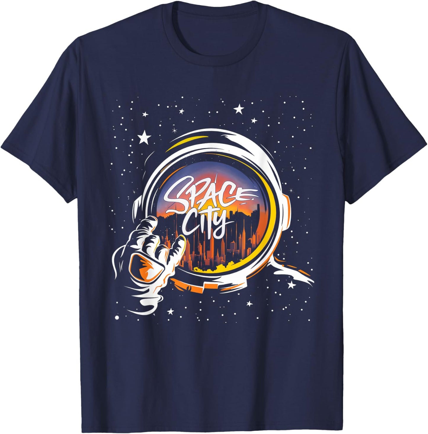 Lovely Houston Last Name Cartoon Retro Art Lovers Space City T-Shirt - T-Shirt | Navy