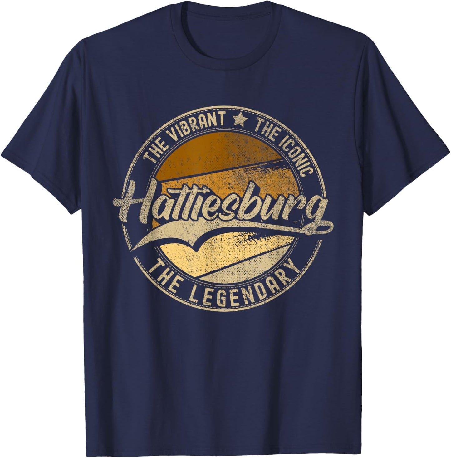 Hattiesburg MS | Mississippi | Vintage Distressed T-Shirt - T-Shirt | Navy