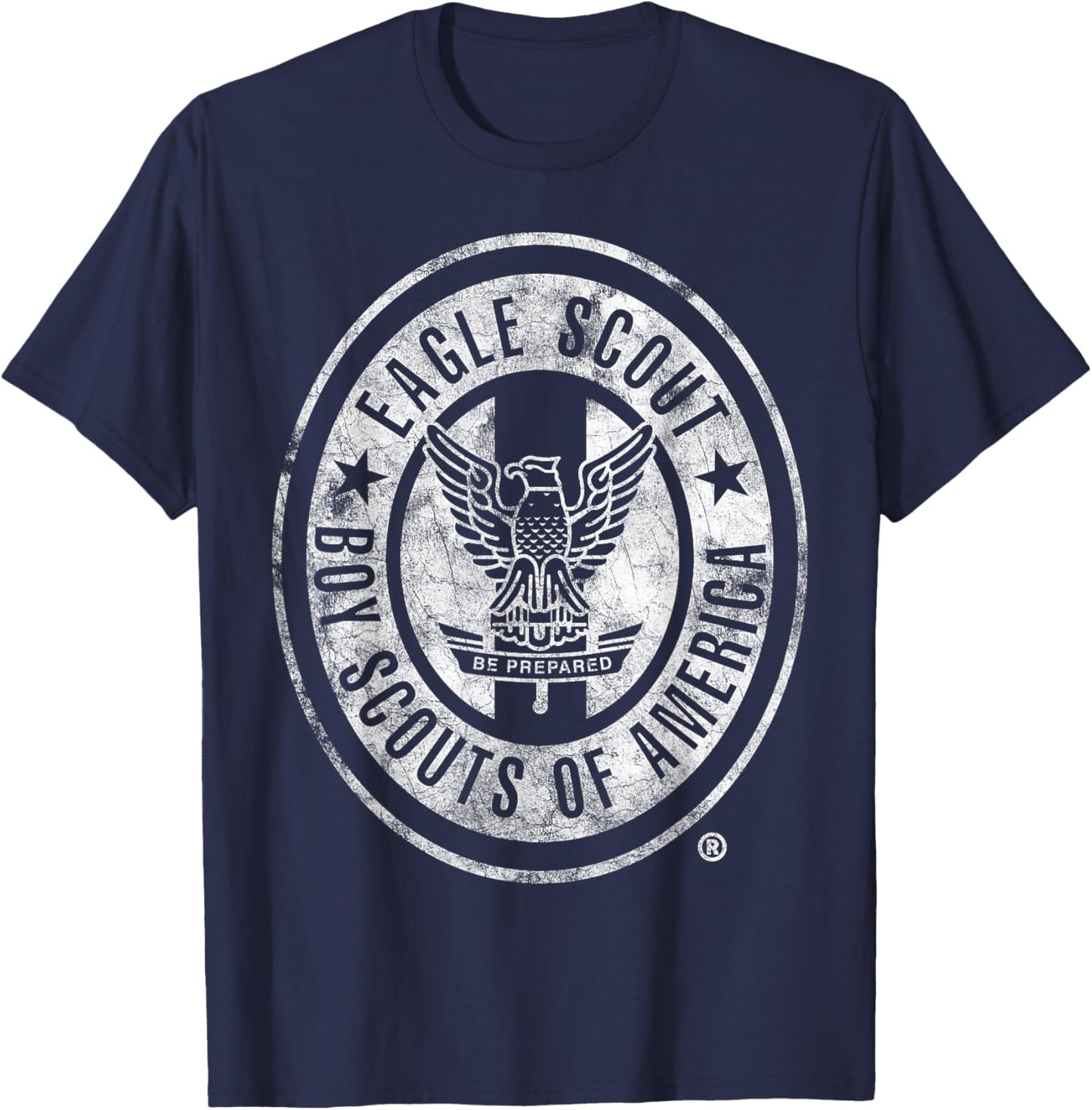 Eagle Scout Vintage (White Distressed) T-Shirt - T-Shirt | Navy