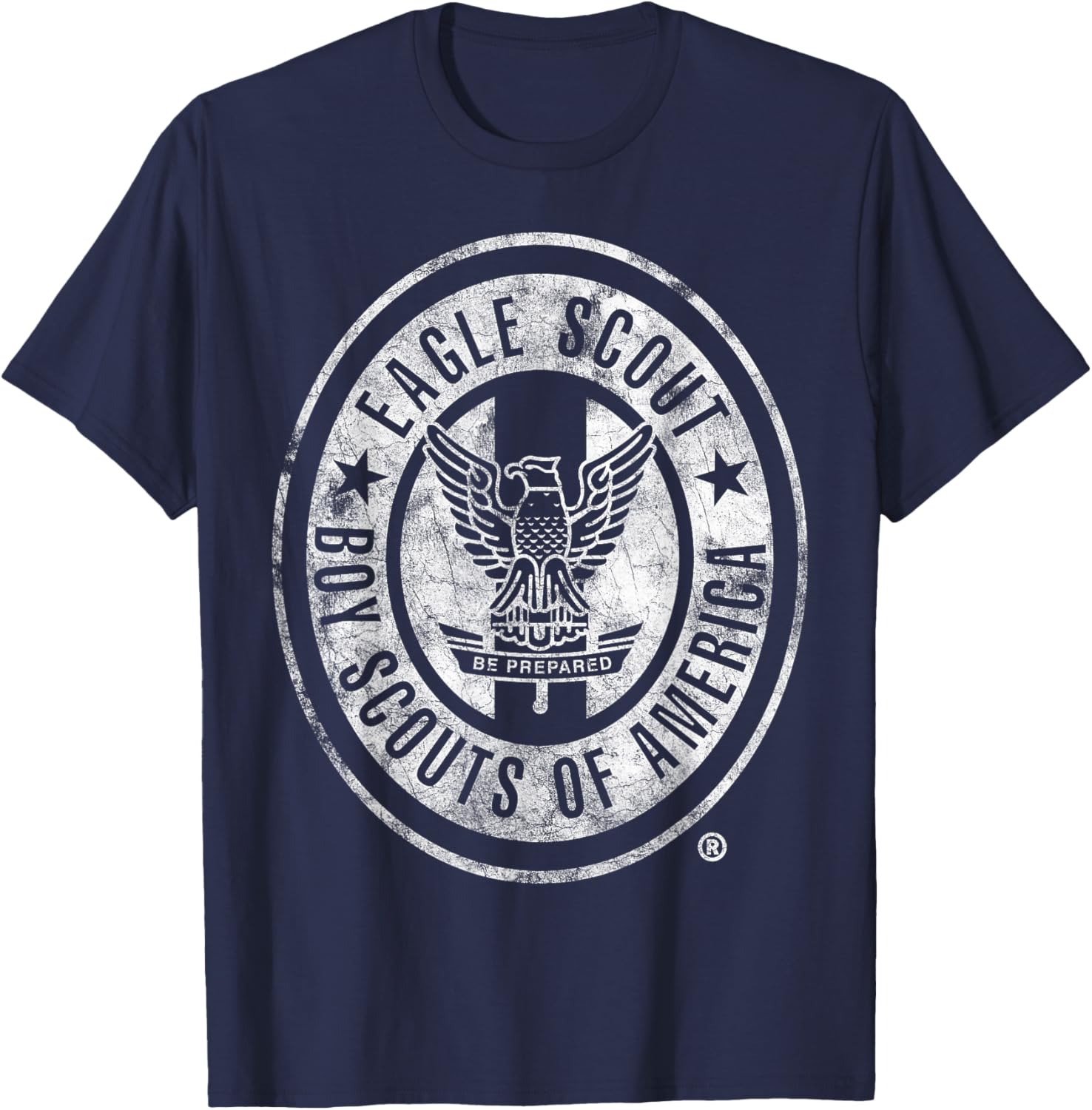Eagle Scout Vintage (White Distressed) T-Shirt - T-Shirt | Navy