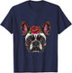 French Bulldog Sugar Skull Dia De Los Muertos Graphic T-Shirt - T-Shirt | Navy