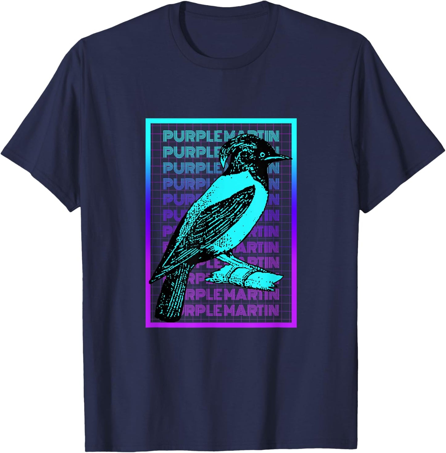 Purple Martin Bird Vintage Retro Purple Martin T-Shirt - T-Shirt | Navy