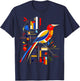Bird Geometric Animal Zoo Colorful Art Bird T-Shirt - T-Shirt | Navy