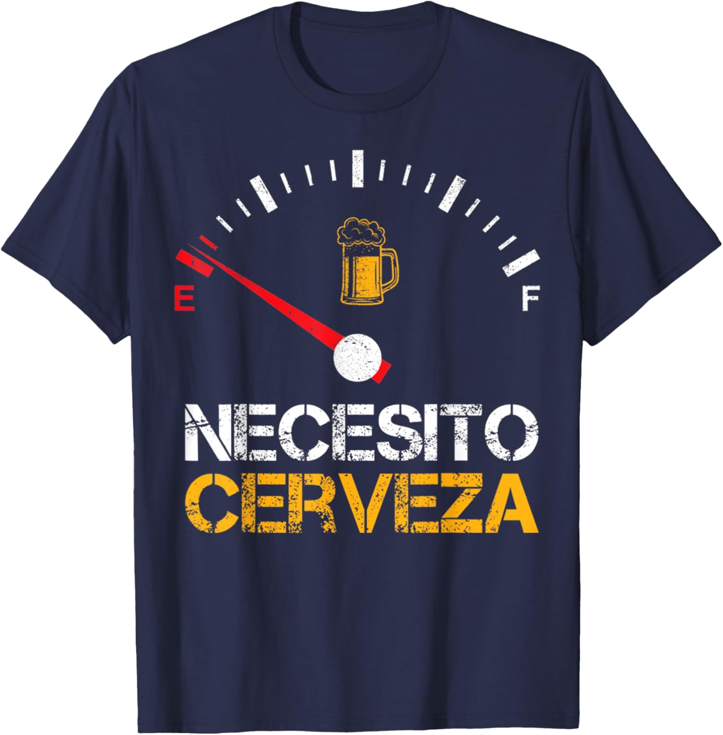 Necesito Cerveza Funny Quote Saying Spanish Beer Lover T-Shirt - T-Shirt | Navy