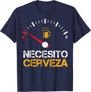 Necesito Cerveza Funny Quote Saying Spanish Beer Lover T-Shirt - T-Shirt | Navy