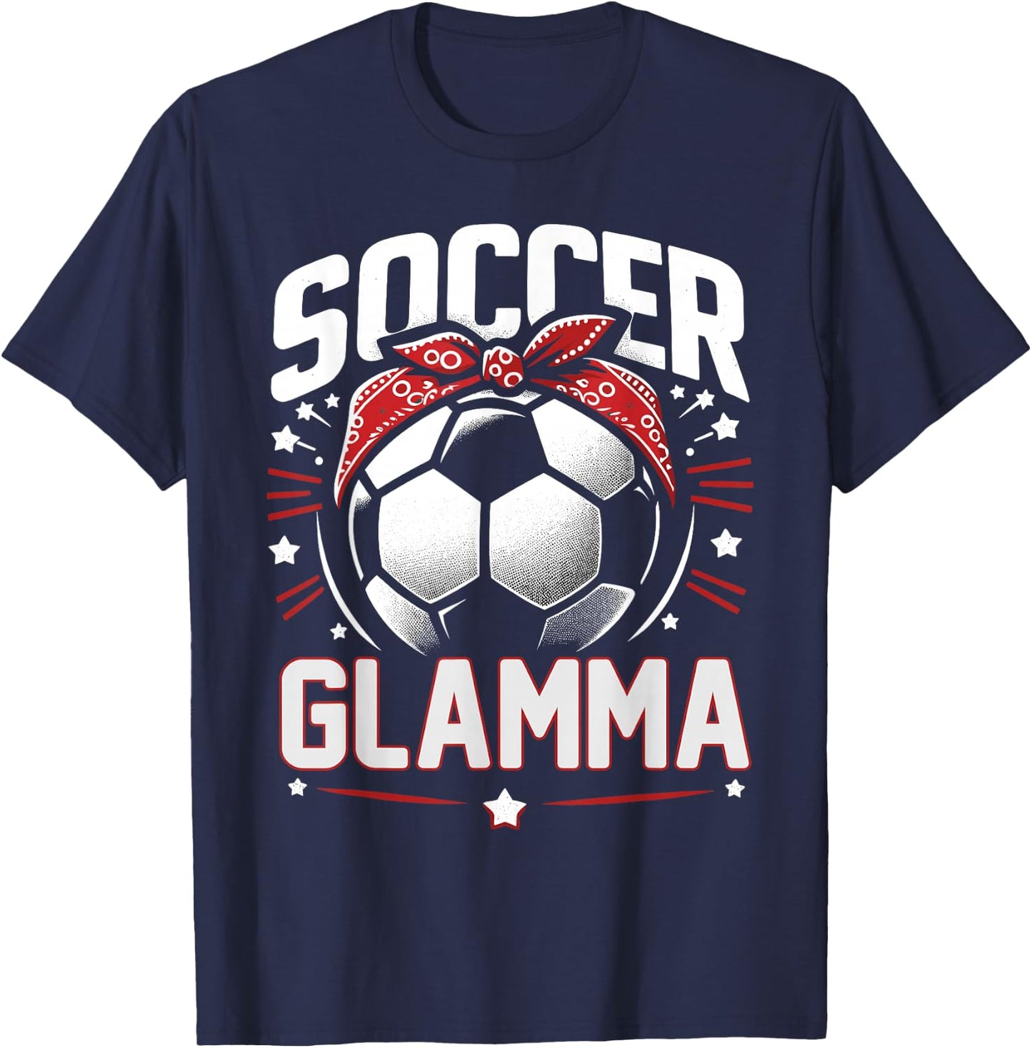 Soccer Glamma Cute Soccer Sports Mother's Day T-Shirt - T-Shirt | Navy