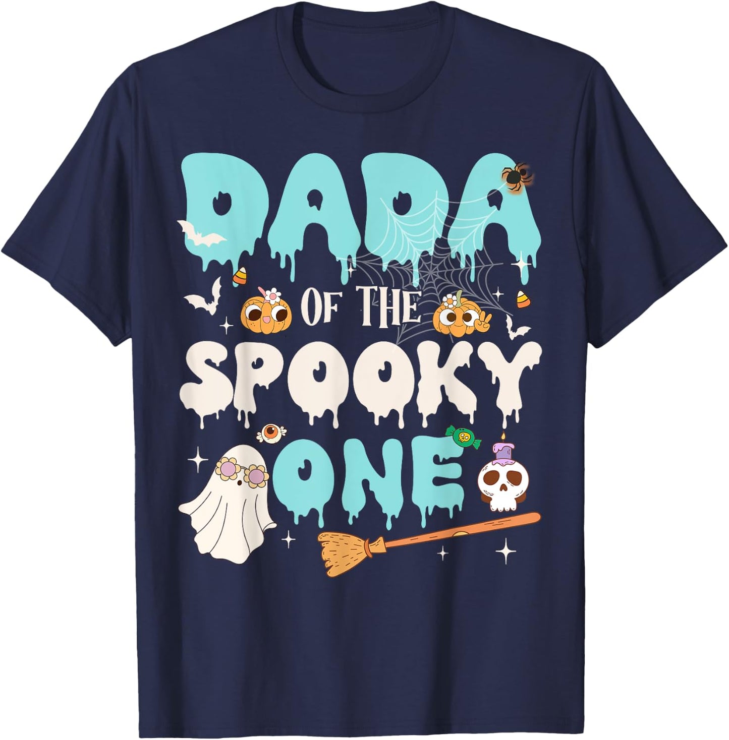 Dada of The Spooky One Boy 1st Birthday Halloween Family T-Shirt - T-Shirt | Navy