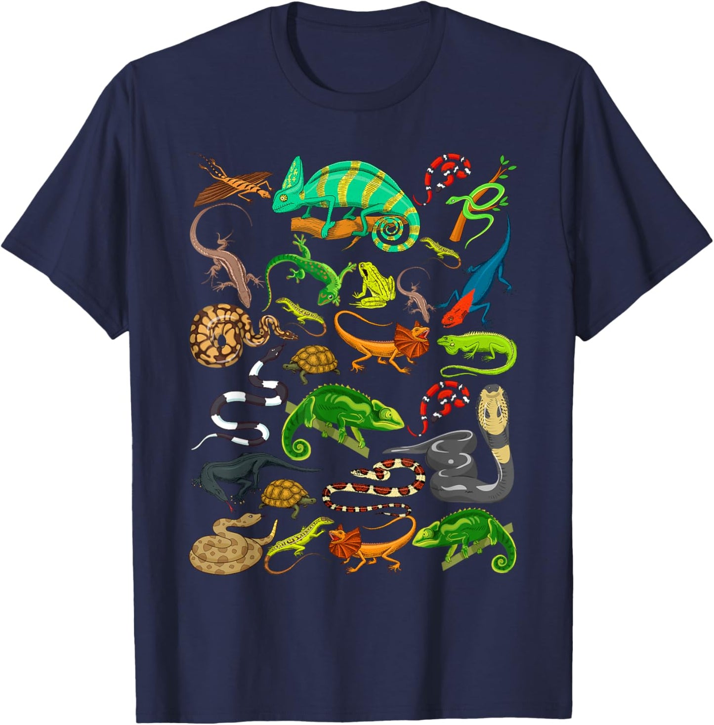 Reptile Heart Snake Lizard T-Shirt - T-Shirt | Navy