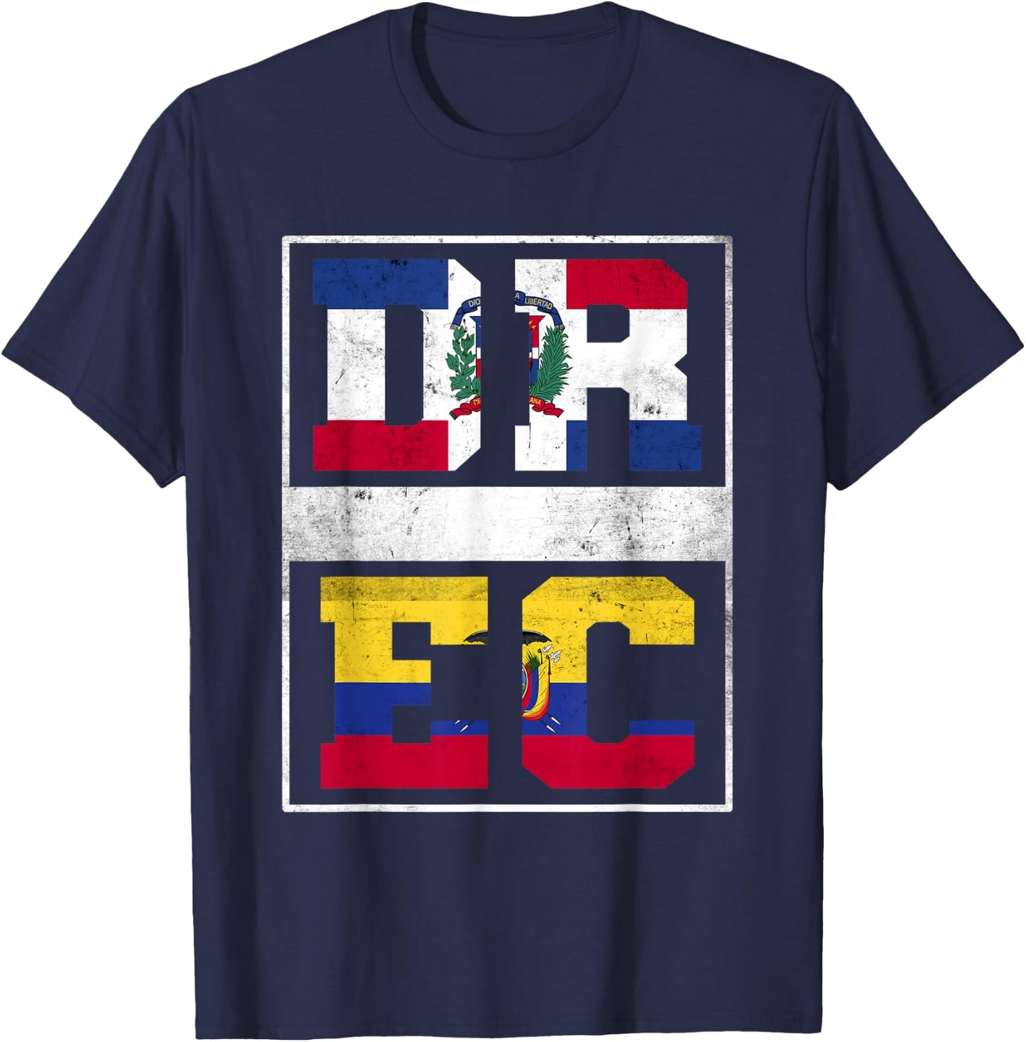 Dominican Republic and Ecuador Mix Dominicana Ecuadorian T-Shirt - T-Shirt | Navy