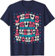 Jesus Believing Trump Voting America Loving Woman T-Shirt - T-Shirt | Navy